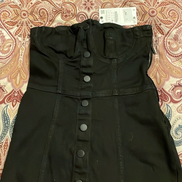 NWT Zara dark denim bustier button front dress size S - Picture 3 of 11